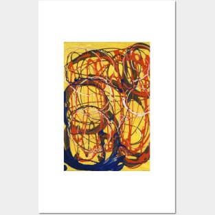 Yellow swirl Posters and Art